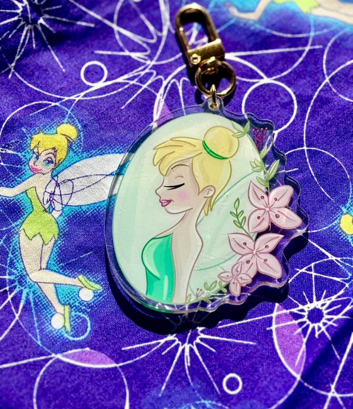 Floral Tink Bag Charm