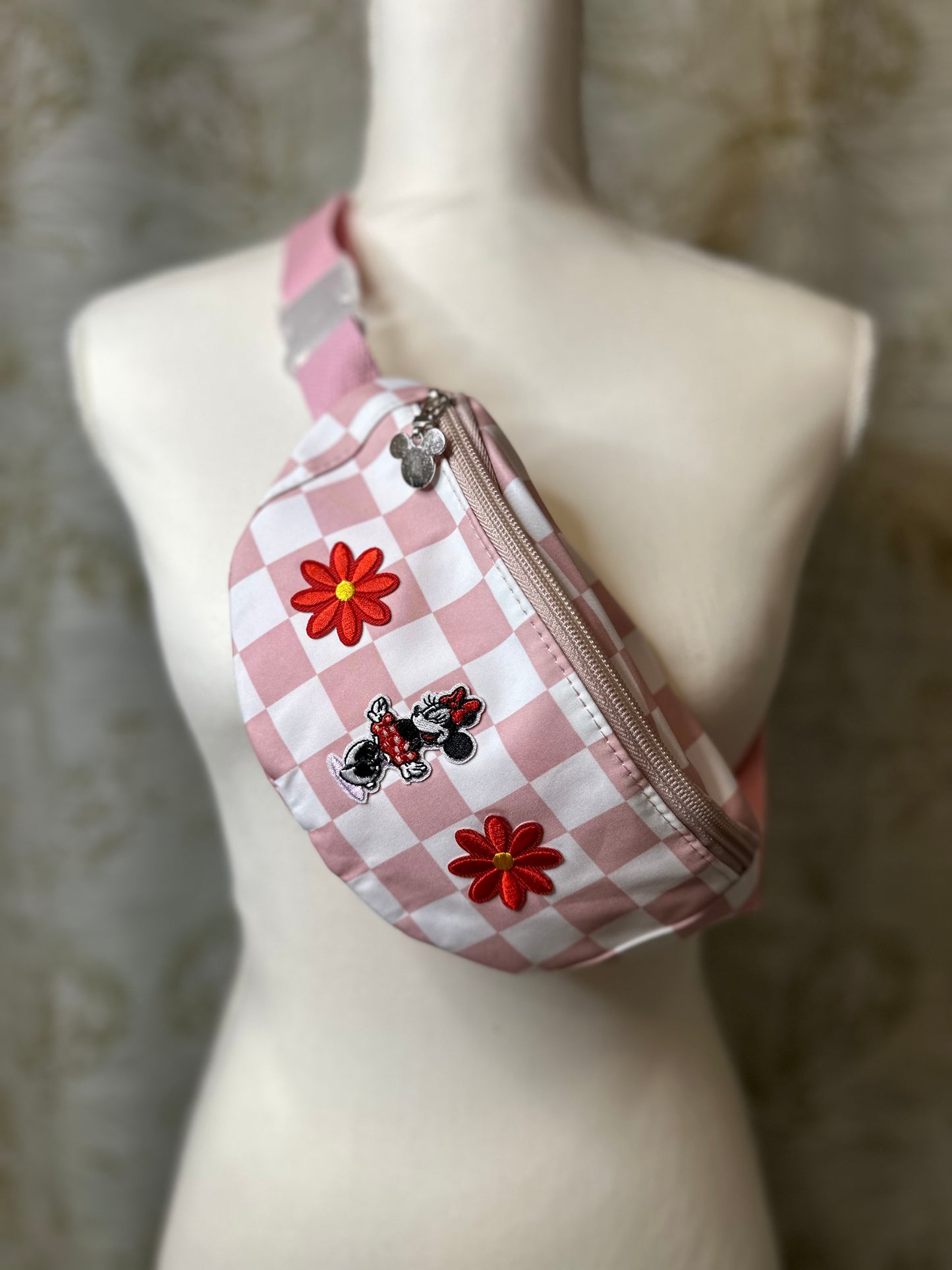 Pre-Patched Pink & White Checkered Character MINI Fanny