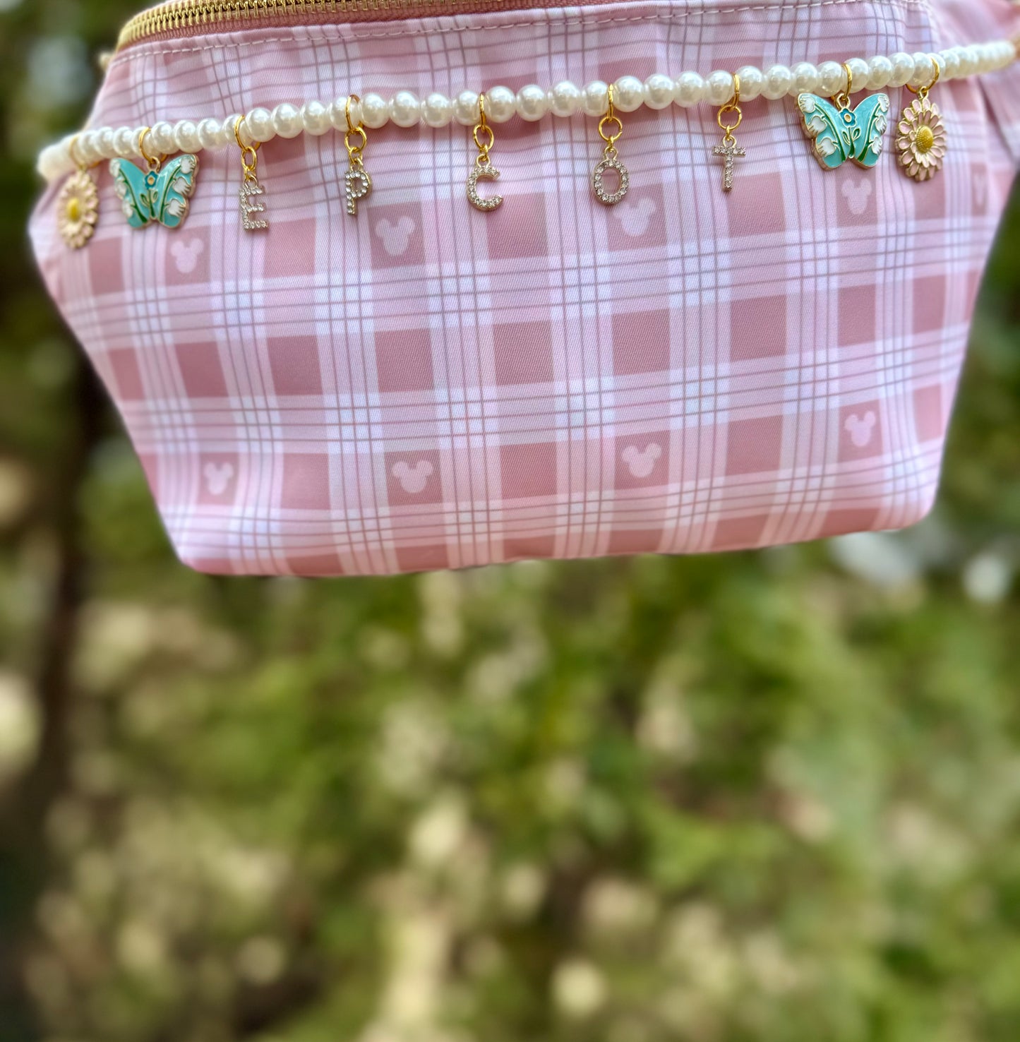 Butterfly Bloom Pearl Bag Chain