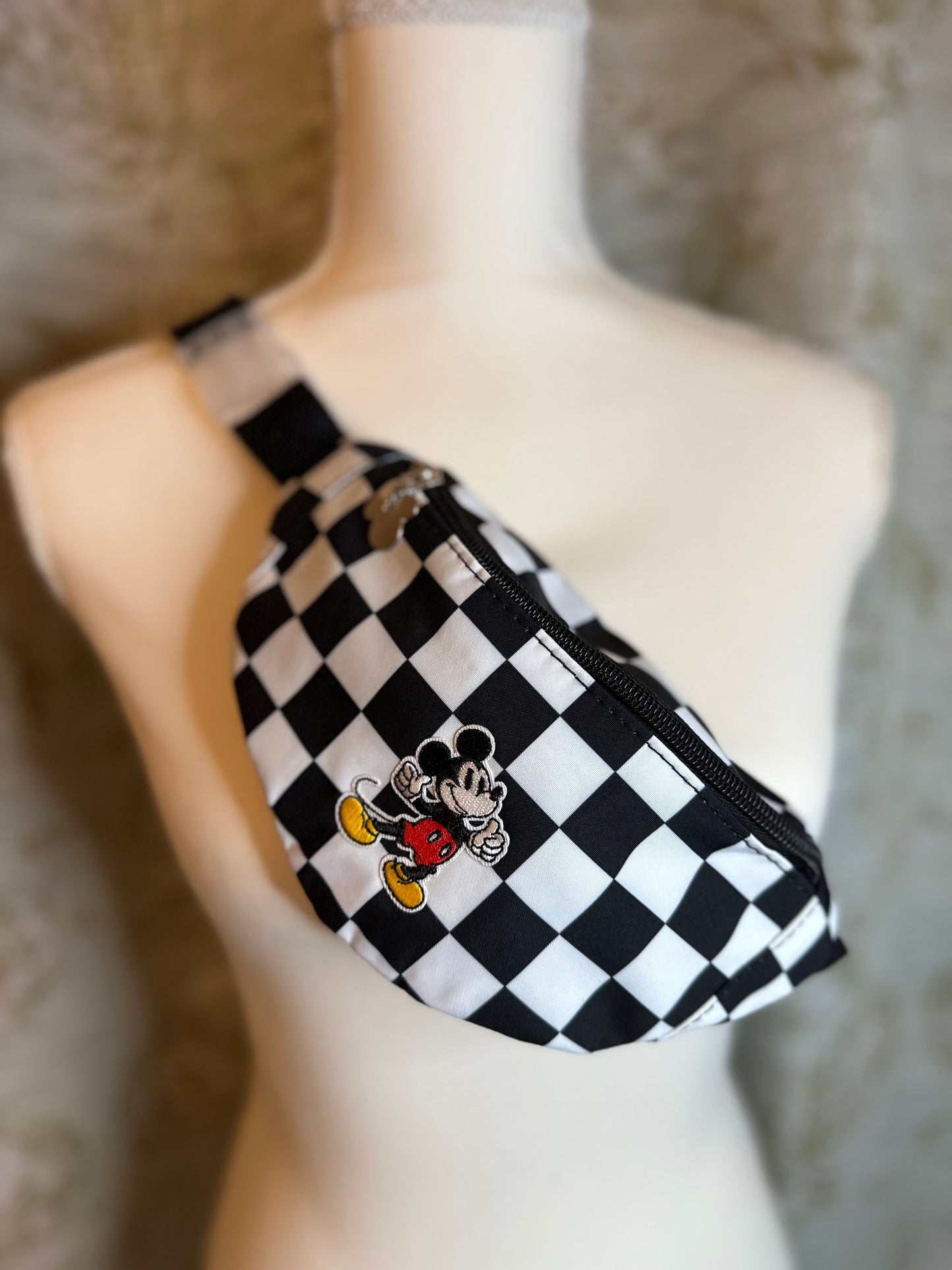 Pre-Patched Black & White Checkered Character MINI Fanny